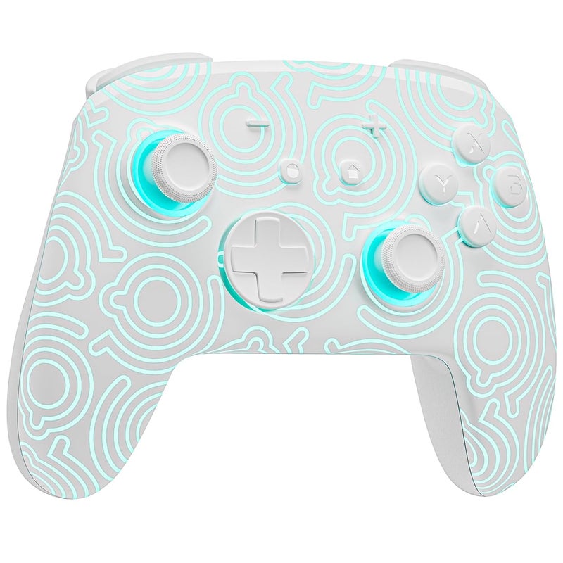 FUNLAB Switch 2 Pro Controller Wireless Compatible with Nintendo Switch2/OLED/Lite, Firefly Bluetooth Remote Gamepad with Hall Effect Joysticks/RGB 7 LED Colors/Paddle/Turbo/Motion Control, White - Image 1